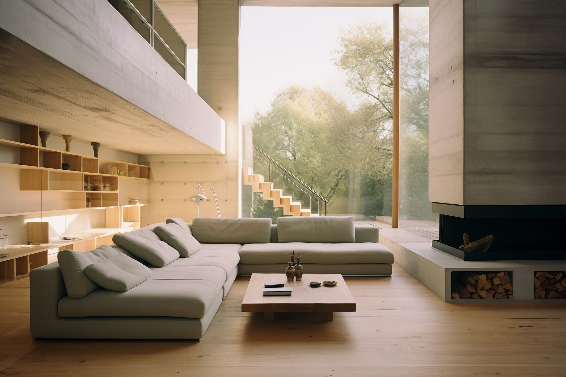 Living integrado con domótica